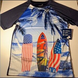 Men’s patriotic printed swim top  UPF 50+